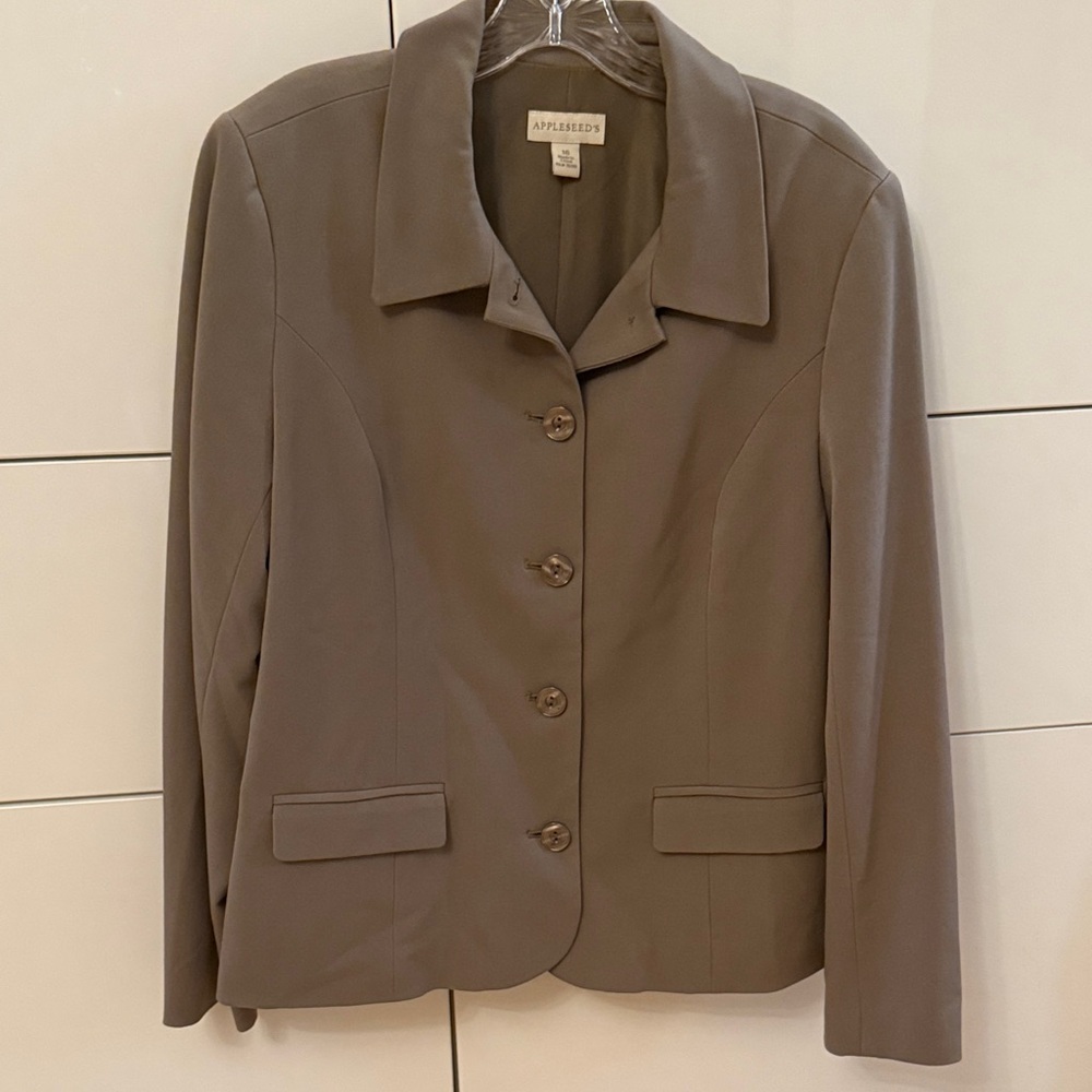 Appleseed's Women's Classic Brown Blazer and Pant set